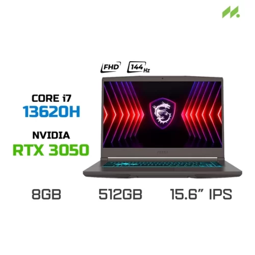 Laptop Gaming MSI Thin 15 B13UC-1411VN (i7-13620H, RTX 3050 4GB, RAM 8GB DDR4, SSD 512GB, 15.6 Inch IPS FHD 144Hz)